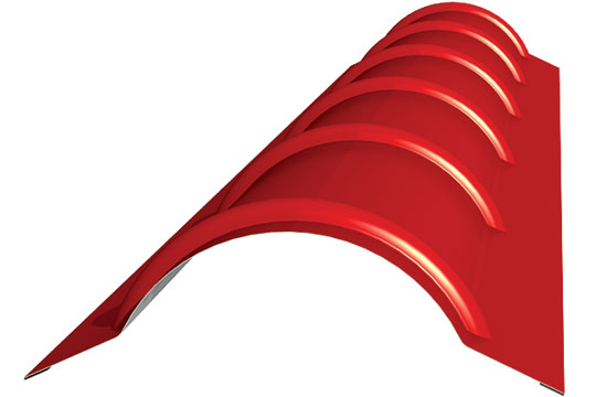 Финская металлочерепица Ruukki спецпланка полукруглолго конька