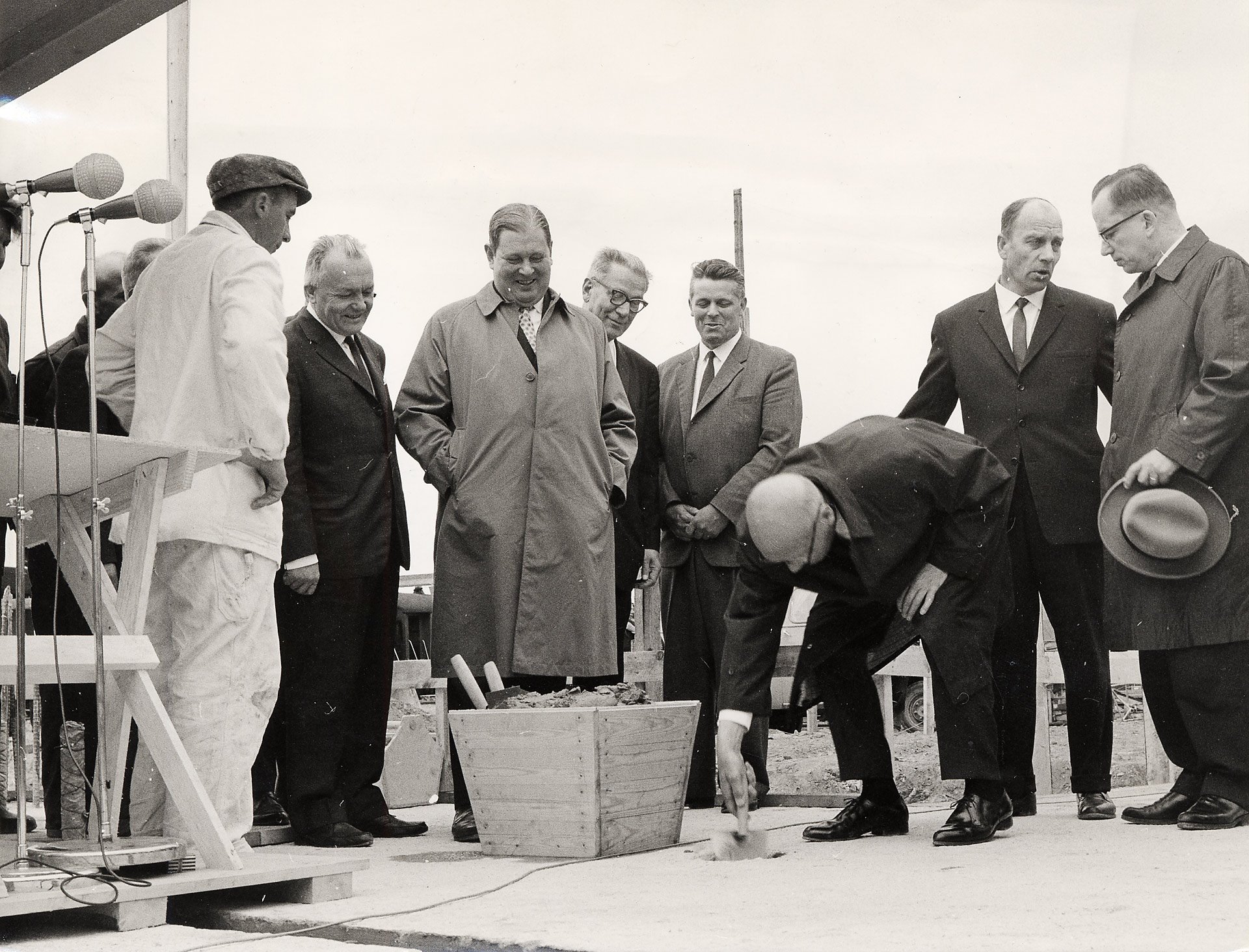 Президент У. Кекконен на церемонії закладення фундаменту доменної печі в 1962 році – FinnMetal